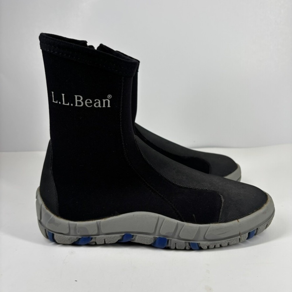 L.L.Bean Vortex Men's US 7 Black Neoprene Wetsuit Side-Zip Waterproof Water Boot - Picture 10 of 16